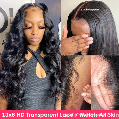 Loose Wave Human Hair Lace Wigs Vendor,Wholesale 30 Inch Long Brazilian Virgin Hair Cutly Transparent Lace Front Wig For Women